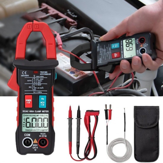 ST206 Digital Multimeter Clamp Meter 6000 Counts True RMS Amp DC/AC Current Clamp Tester Meters Voltmeter