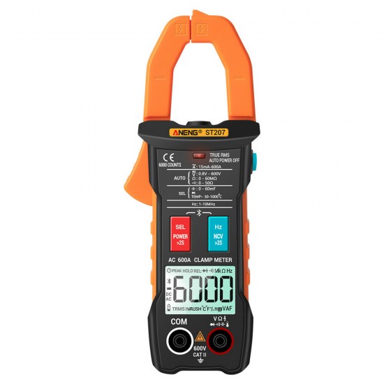 ST207 Digital bluetooth Multimeter Clamp Meter 6000 Counts True RMS DC/AC Voltage Tester AC Current Hz Capacitance Ohm