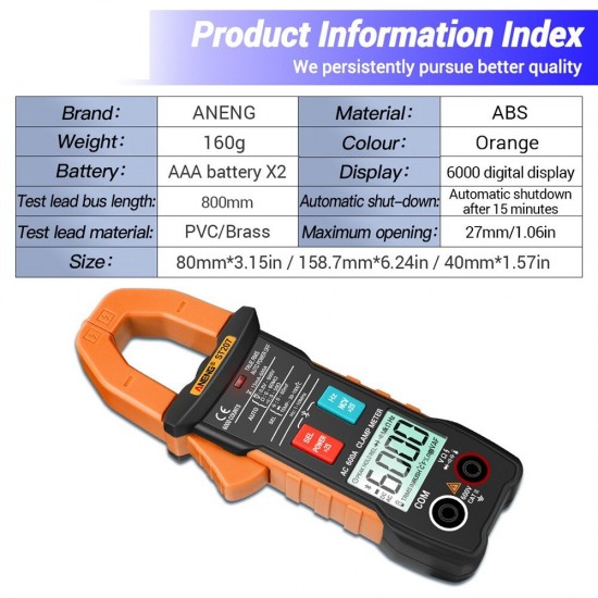 ST207 Digital bluetooth Multimeter Clamp Meter 6000 Counts True RMS DC/AC Voltage Tester AC Current Hz Capacitance Ohm ST207 Digital bluetooth Multimeter Clamp Meter 6000 Counts True RMS DC/AC Voltage Tester AC Current Hz Capacitance Ohm