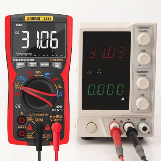 SZ18 9999 Counts Professional True RMS Digital Multimeter Analog Tester Multimetro DIY Square Wave Output Transistor Capacitor NCV Testers SZ18 9999 Counts Professional True RMS Digital Multimeter Analog Tester Multimetro DIY Square Wave Output Transistor Capacitor NCV Testers