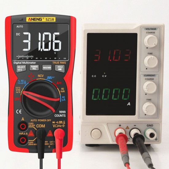 SZ18 9999 Counts Professional True RMS Digital Multimeter Analog Tester Multimetro DIY Square Wave Output Transistor Capacitor NCV Testers