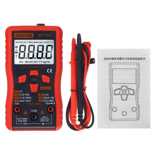 Smart M118A Digital Multimeter RMS Auto Tester Professional Transistor Smart M118A Digital Multimeter RMS Auto Tester Professional Transistor