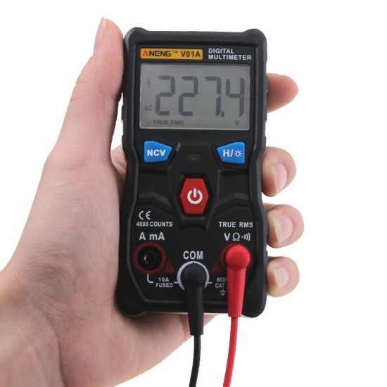 V01A Digital True RMS Multimeter Tester Autoranging Automotriz Multimeter With NCV Data Hold LCD Backlight+Flashlight V01A Digital True RMS Multimeter Tester Autoranging Automotriz Multimeter With NCV Data Hold LCD Backlight+Flashlight