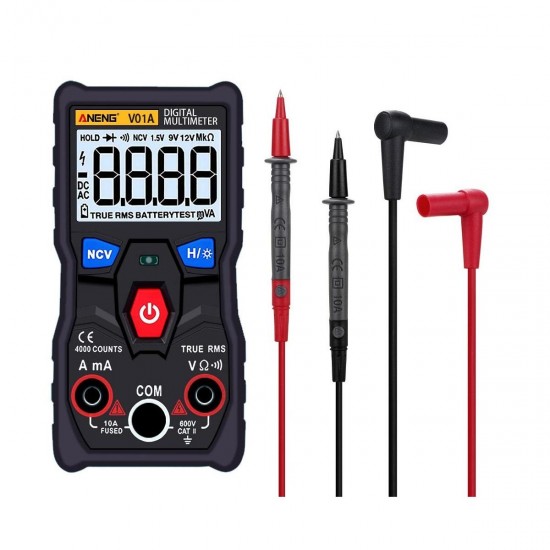 V01A Digital True RMS Multimeter Tester Autoranging Automotriz Multimeter With NCV Data Hold LCD Backlight+Flashlight