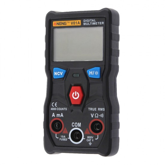 V01A Digital True RMS Multimeter Tester Autoranging Automotriz Multimeter With NCV Data Hold LCD Backlight+Flashlight V01A Digital True RMS Multimeter Tester Autoranging Automotriz Multimeter With NCV Data Hold LCD Backlight+Flashlight
