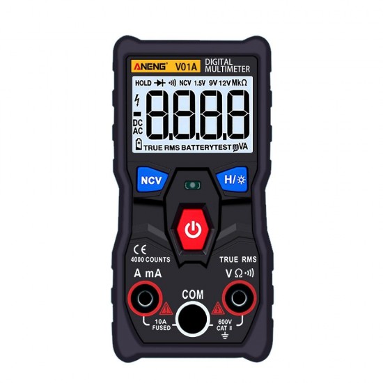 V01A Digital True RMS Multimeter Tester Autoranging Automotriz Multimeter With NCV Data Hold LCD Backlight+Flashlight V01A Digital True RMS Multimeter Tester Autoranging Automotriz Multimeter With NCV Data Hold LCD Backlight+Flashlight