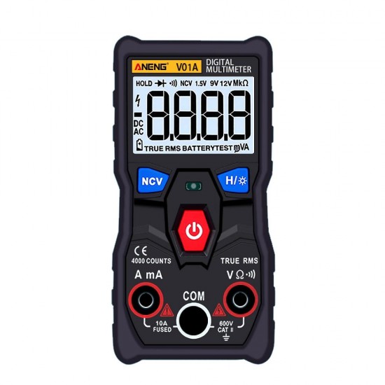 V01A Digital True RMS Multimeter Tester Autoranging Automotriz Multimeter With NCV Data Hold LCD Backlight+Flashlight