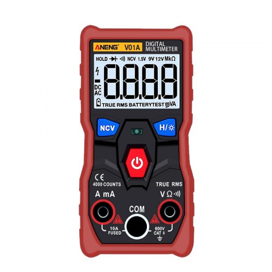 V01A Digital True RMS Multimeter Tester Autoranging Automotriz Multimeter With NCV Data Hold LCD Backlight+Flashlight V01A Digital True RMS Multimeter Tester Autoranging Automotriz Multimeter With NCV Data Hold LCD Backlight+Flashlight