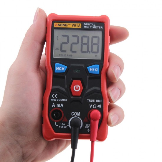 V01A Digital True RMS Multimeter Tester Autoranging Automotriz Multimeter With NCV Data Hold LCD Backlight+Flashlight V01A Digital True RMS Multimeter Tester Autoranging Automotriz Multimeter With NCV Data Hold LCD Backlight+Flashlight
