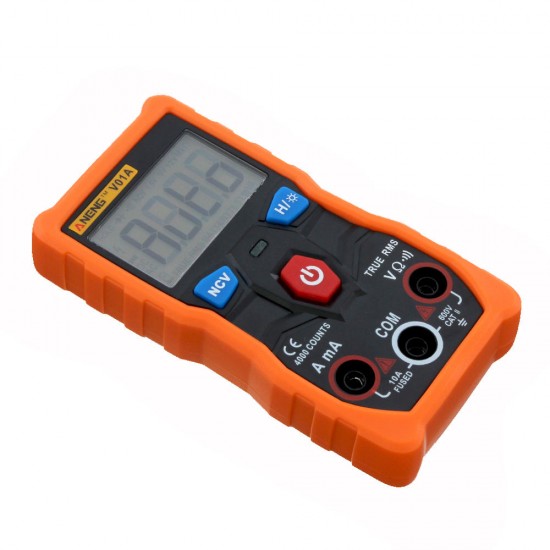V01A Digital True RMS Multimeter Tester Autoranging Automotriz Multimeter With NCV Data Hold LCD Backlight+Flashlight Orange Color