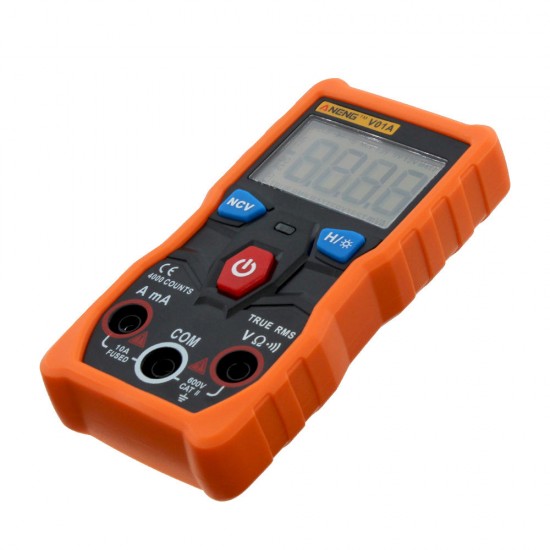 V01A Digital True RMS Multimeter Tester Autoranging Automotriz Multimeter With NCV Data Hold LCD Backlight+Flashlight Orange Color V01A Digital True RMS Multimeter Tester Autoranging Automotriz Multimeter With NCV Data Hold LCD Backlight+Flashlight Orange Color