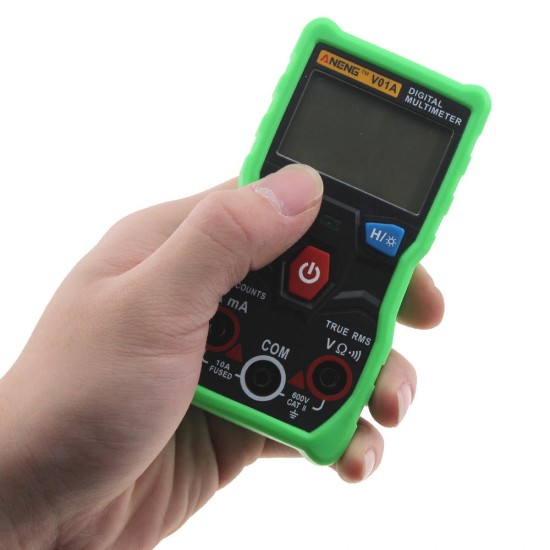 V01A Digital True RMS Multimeter Tester Autoranging Automotriz Multimeter With NCV Data Hold LCD Backlight+Flashlight Green Color V01A Digital True RMS Multimeter Tester Autoranging Automotriz Multimeter With NCV Data Hold LCD Backlight+Flashlight Green Color
