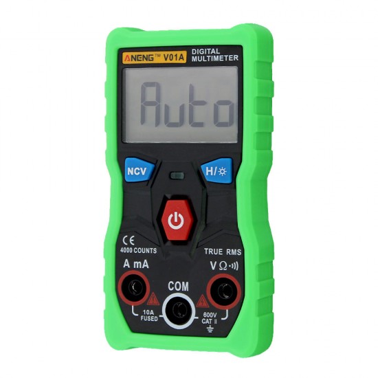 V01A Digital True RMS Multimeter Tester Autoranging Automotriz Multimeter With NCV Data Hold LCD Backlight+Flashlight Green Color