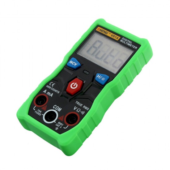 V01A Digital True RMS Multimeter Tester Autoranging Automotriz Multimeter With NCV Data Hold LCD Backlight+Flashlight Green Color