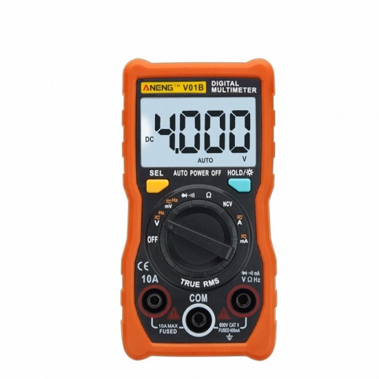 V01B True RMS Auto-ranging Digital Multimeter with 4000 Counts LCD Display AC/DC V/A Resistanc