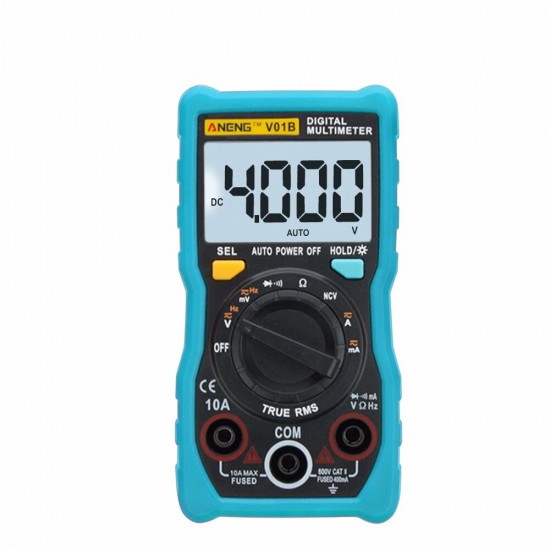 V01B True RMS Auto-ranging Digital Multimeter with 4000 Counts LCD Display AC/DC V/A Resistanc