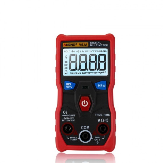 V02A Automatic Intelligent Gear Recognition Electrician NCV Pocket True RMS Digital Multimeter 4000 Counts Display with AC/DC Voltage and Current Measurement