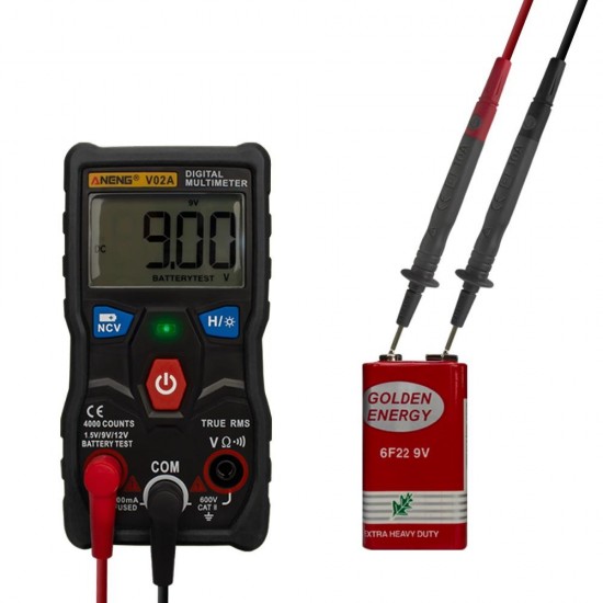 V02A Automatic Intelligent Gear Recognition Electrician NCV Pocket True RMS Digital Multimeter 4000 Counts Display with AC/DC Voltage and Current Measurement V02A Automatic Intelligent Gear Recognition Electrician NCV Pocket True RMS Digital Multimeter 4000 Counts Display with AC/DC Voltage and Current Measurement