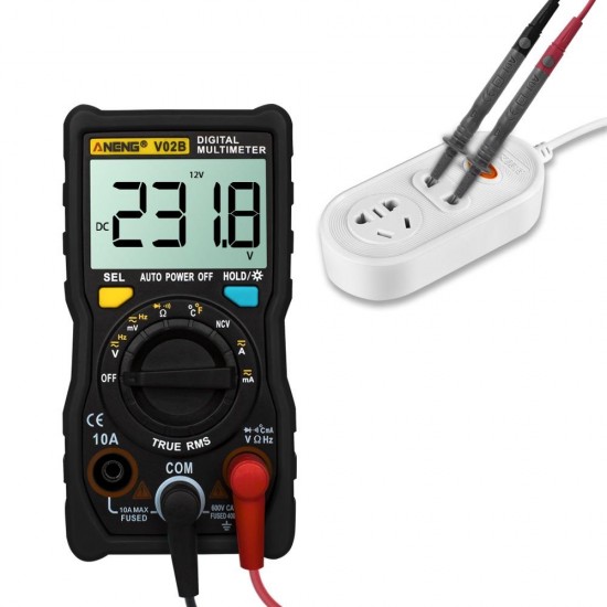 V02B 4000 Counts Auto-ranging Digital True RMS Multimeter With Temperature Measure Backlight+Flashlight