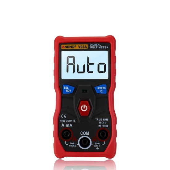 V03A Automatic Intelligent Gear Recognition Electrician NCV Pocket True RMS Digital Multimeter 4000 Counts Resistance Frequency Buzzer NCV Diode Measurement