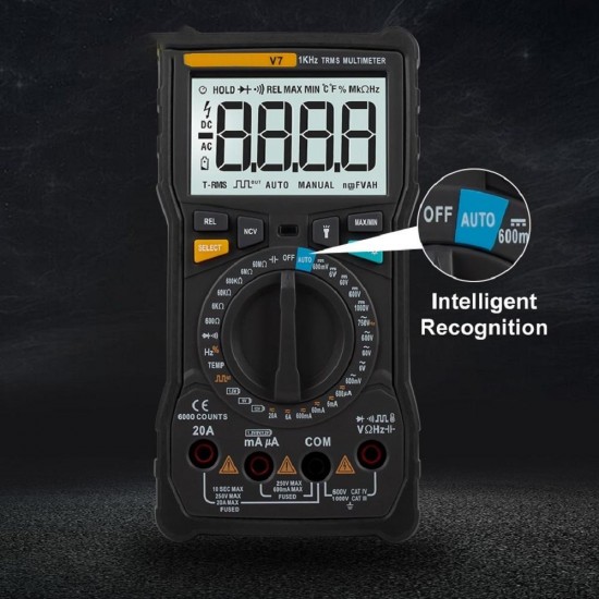 V7 6000 Counts TRUE RMS Digital Multimeter Square Wave Output Automatic/Manual Range V7 6000 Counts TRUE RMS Digital Multimeter Square Wave Output Automatic/Manual Range