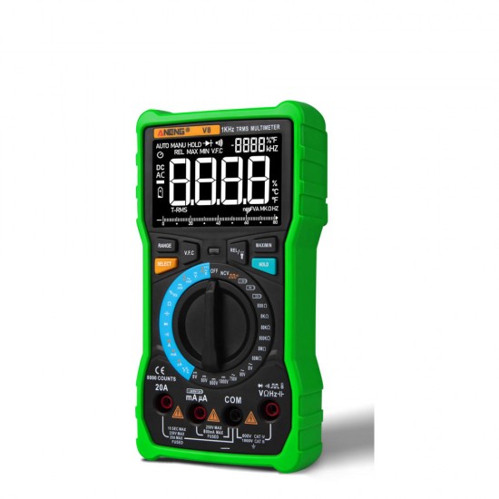 V8 Dual Mode True RMS Digital Multimeter Auto Range 8000 Counts Display V.F.C Inverter Measurement Analog Bar Graph AC/DC Voltage Ammeter Current V8 Dual Mode True RMS Digital Multimeter Auto Range 8000 Counts Display V.F.C Inverter Measurement Analog Bar Graph AC/DC Voltage Ammeter Current