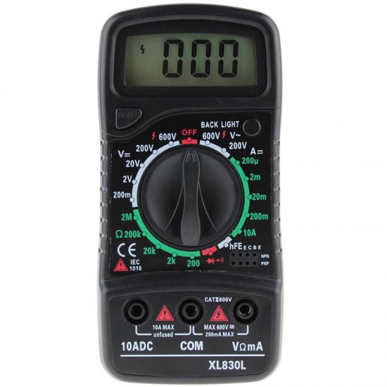 XL830L Digital LCD Multimeter Voltmeter Ammeter AC/DC/OHM Volt Current Tester