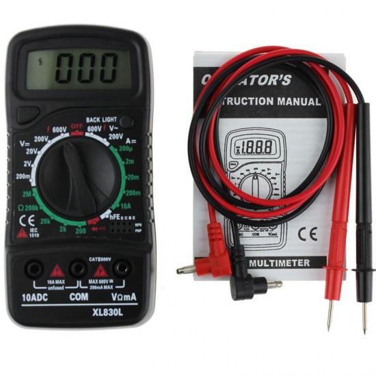 XL830L Digital LCD Multimeter Voltmeter Ammeter AC/DC/OHM Volt Current Tester XL830L Digital LCD Multimeter Voltmeter Ammeter AC/DC/OHM Volt Current Tester