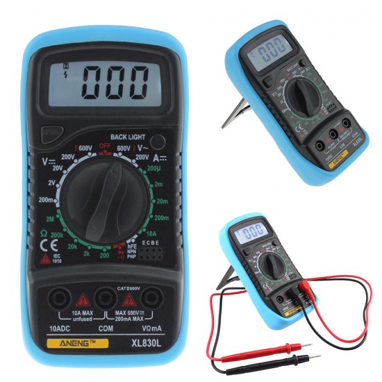 ANENG XL830L LCD Digital Multimeter Current Voltage Resistance Transistor Tester