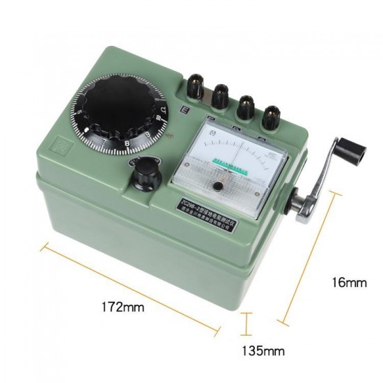 Anti-Thunder Hand Crank Earth Ground Resistance Tester Meter Testing Instrument 1000Ω Multimeter Anti-Thunder Hand Crank Earth Ground Resistance Tester Meter Testing Instrument 1000Ω Multimeter