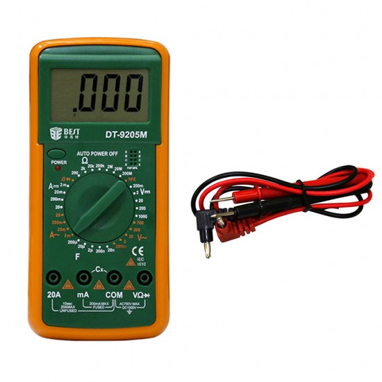 DT9205M LCD AC DC Volt AMP OHM Electrical Digital Multimeter