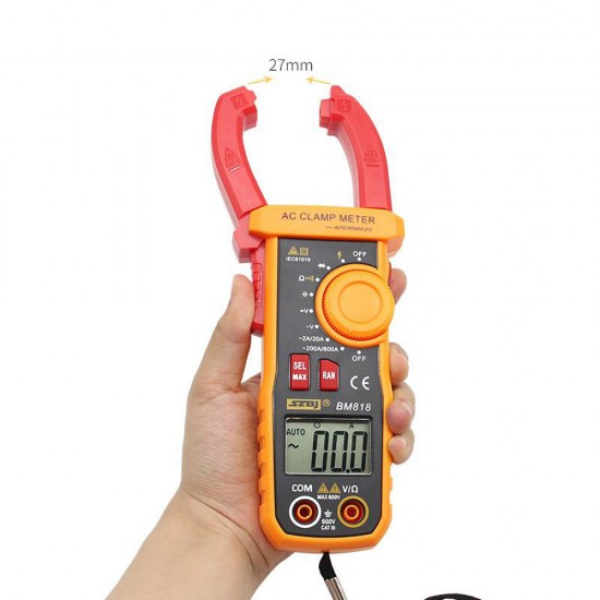 BM818 BM819 Digital Multimeter Ammeter ACV/DCV ACA Auto Range Measurement of Large Capacitance NCV Digital Clamp Meter