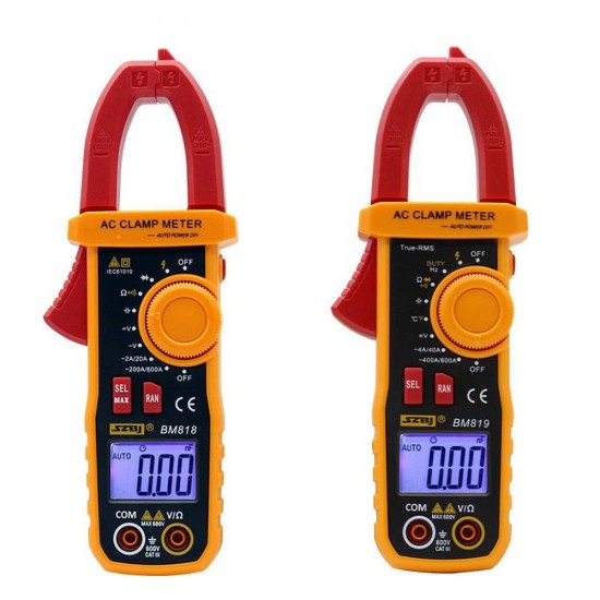 BM818 BM819 Digital Multimeter Ammeter ACV/DCV ACA Auto Range Measurement of Large Capacitance NCV Digital Clamp Meter BM818 BM819 Digital Multimeter Ammeter ACV/DCV ACA Auto Range Measurement of Large Capacitance NCV Digital Clamp Meter