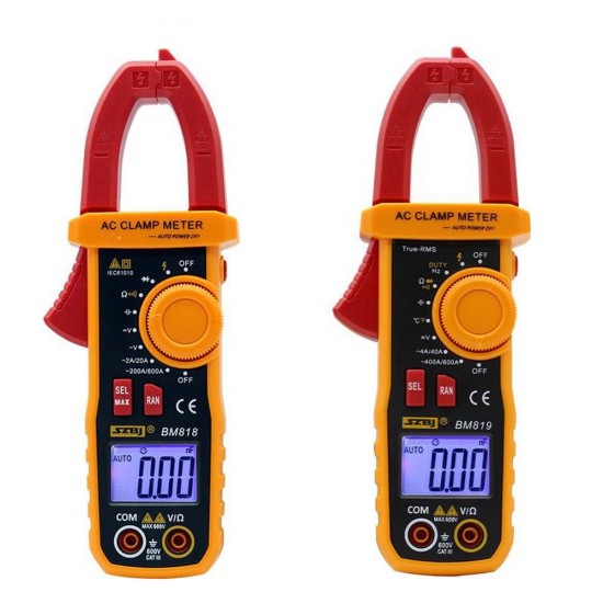 BM818 BM819 Digital Multimeter Ammeter ACV/DCV ACA Auto Range Measurement of Large Capacitance NCV Digital Clamp Meter