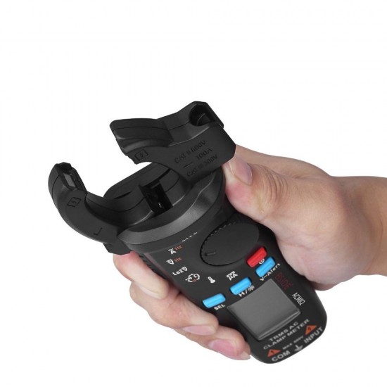 ACM82 Mini Digital AC Clamp Meter True RMS Auto Range 0.001A Current Clamp Multimeter Hz Temp Ohm uF V-alert Live Check ACM82 Mini Digital AC Clamp Meter True RMS Auto Range 0.001A Current Clamp Multimeter Hz Temp Ohm uF V-alert Live Check