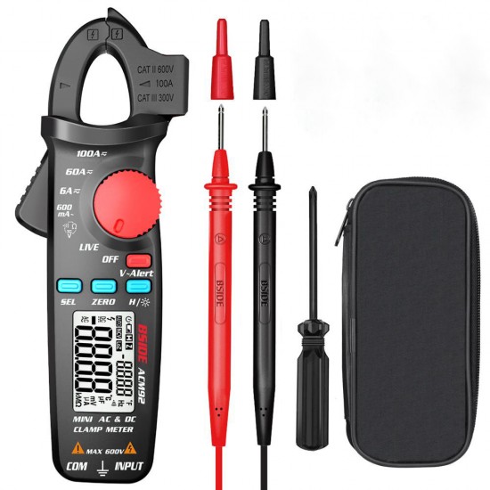 ACM92 DC/AC Clamp Meter Self-varying Multimeter Voltage Frequency Resistance Live NCV Check ACM92 DC/AC Clamp Meter Self-varying Multimeter Voltage Frequency Resistance Live NCV Check