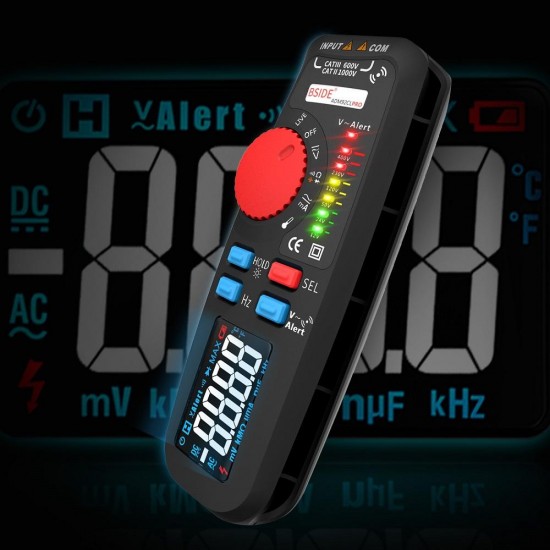 ADM92CL PRO Color LCD Digital Multimeter 6000 Counts TRMS Auto-Range Voltage Amp Ohm Hz Cap Temp Diode Continuity Tester