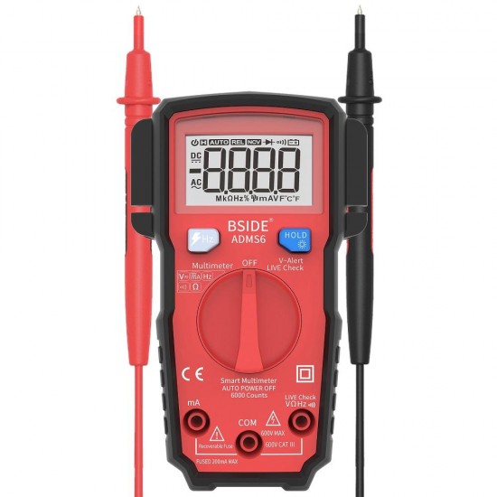 ADMS6 Digital 6000 Counts True RMS Multimeter Tester With V-alert Test +Live Wire and Null Wire Test+ Full Measuring Range