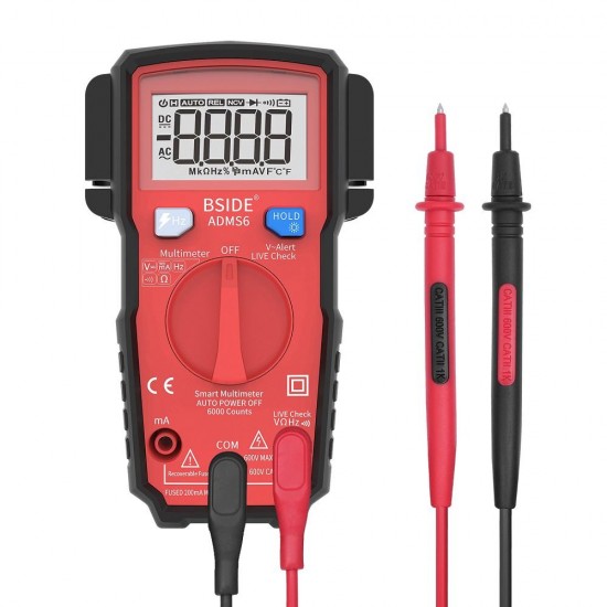 ADMS6 Digital 6000 Counts True RMS Multimeter Tester With V-alert Test +Live Wire and Null Wire Test+ Full Measuring Range