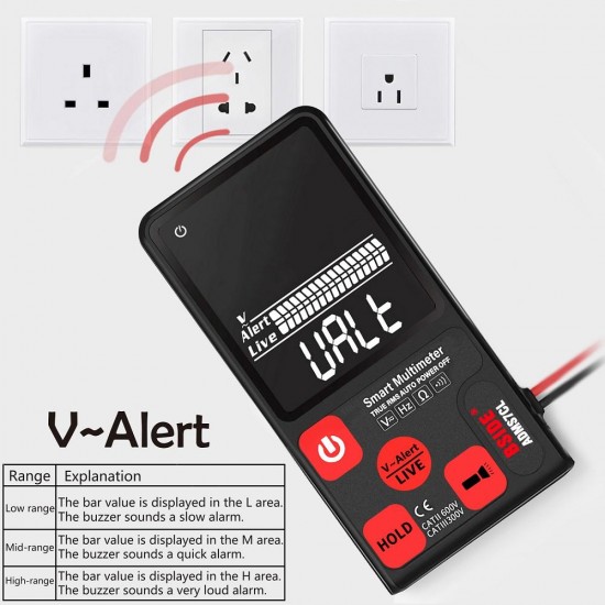 ADMS7CL Ultra-Portable Digital Multimeter Large 3.5'' ENTB LCD 3-Line Display Voltmeter With Voltage NCV Resistance Ohm Hz Test