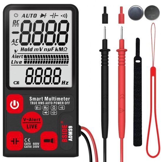 ADMS9 Mini Digital Multimeter Voltage Tester Voltmeter Ohm Resistance NCV Continuity Test