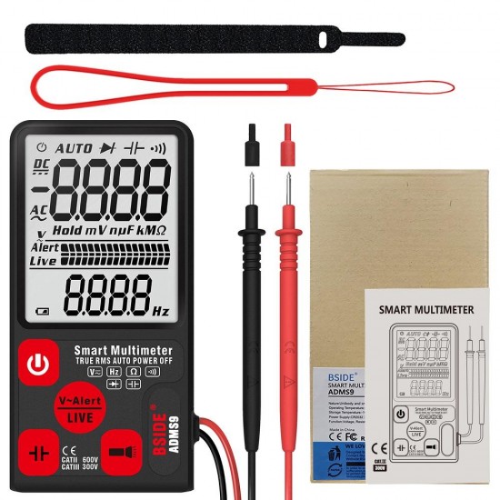 ADMS9 Mini Digital Multimeter Voltage Tester Voltmeter Ohm Resistance NCV Continuity Test