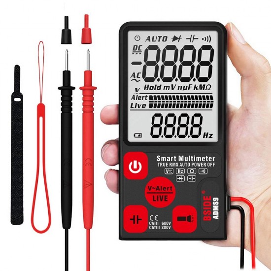 ADMS9 Mini Digital Multimeter Voltage Tester Voltmeter Ohm Resistance NCV Continuity Test