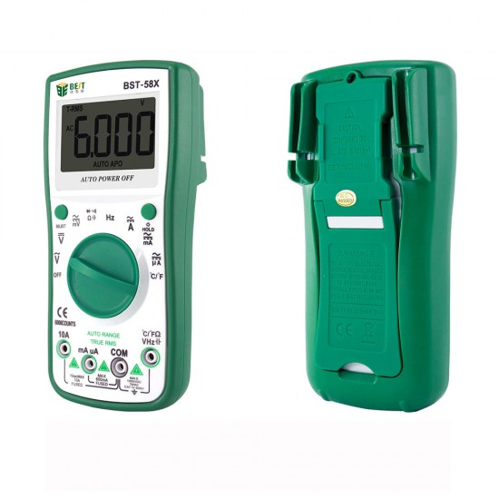 BST-58X 6000 Counts Ture RMS Digital Multimeter NCV Frequency Auto Power off AC DC Voltage Ammeter Current Resistance Temperature Tester °° BST-58X 6000 Counts Ture RMS Digital Multimeter NCV Frequency Auto Power off AC DC Voltage Ammeter Current Resistance Temperature Tester °°