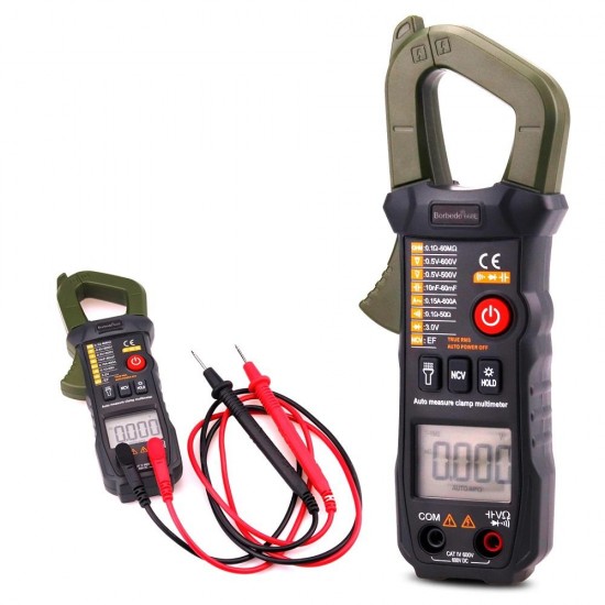 Digital Clamp Meter Multimeter Automatic Identification 6000 Counts DC AC Resistance Capacitance Diode NCV Tester Mini Digital Clamp Meter Multimeter Automatic Identification 6000 Counts DC AC Resistance Capacitance Diode NCV Tester Mini
