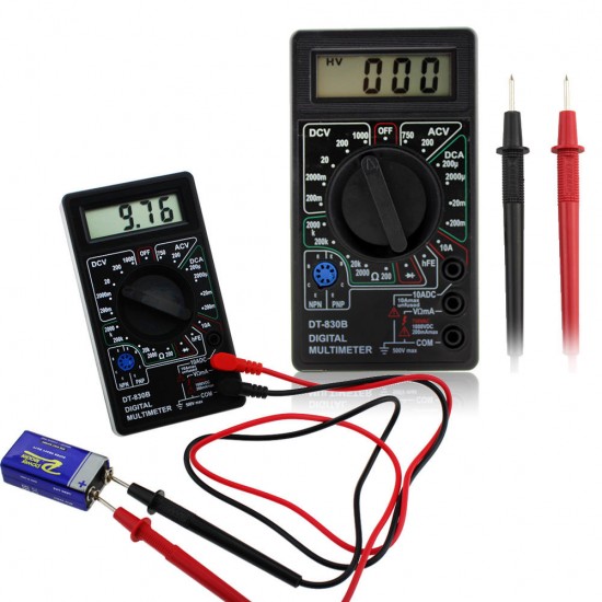 DT-830B LCD Digital Multimeter Electric Voltmeter Ammeter Ohm Tester AC/DC 750/1000V Amp Volt Ohm Tester Meter