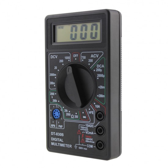 DT-830B LCD Digital Multimeter Electric Voltmeter Ammeter Ohm Tester AC/DC 750/1000V Amp Volt Ohm Tester Meter