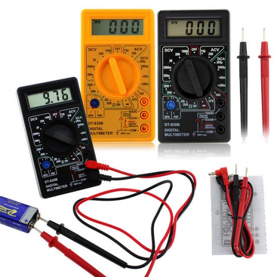 DT-830B LCD Digital Multimeter Electric Voltmeter Ammeter Ohm Tester AC/DC 750/1000V Amp Volt Ohm Tester Meter