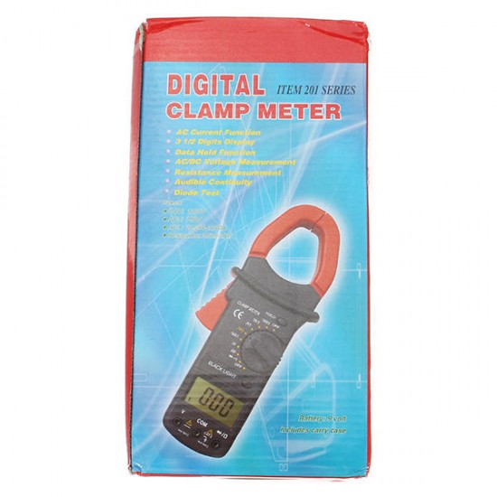 DT201 Digital Handheld Non Contact Multi Meters Clamp Meter 1000V Voltage Current Resistance Tester