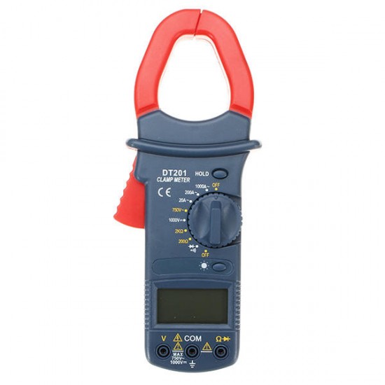 DT201 Digital Handheld Non Contact Multi Meters Clamp Meter 1000V Voltage Current Resistance Tester